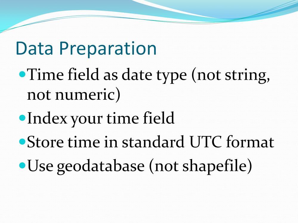 A date/time field is critical for some temporal animations and analyses.