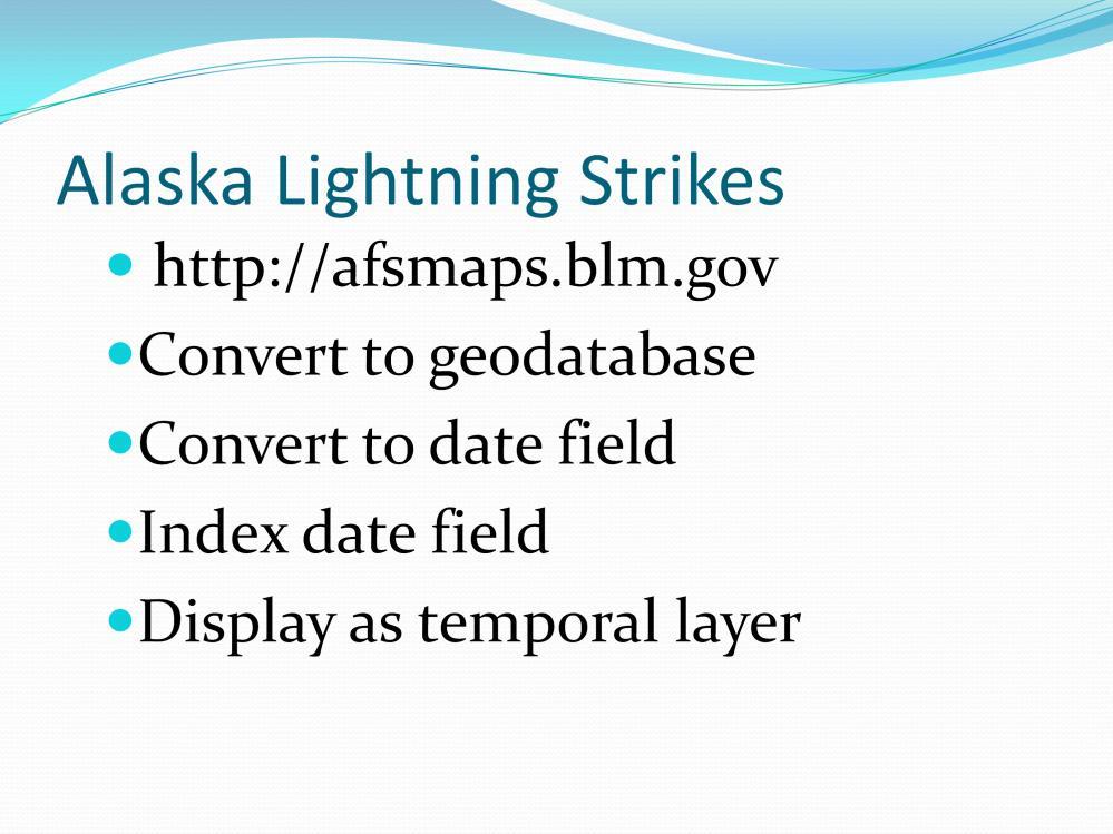 The lightning strike data originally were downloaded as a point shapefile the first