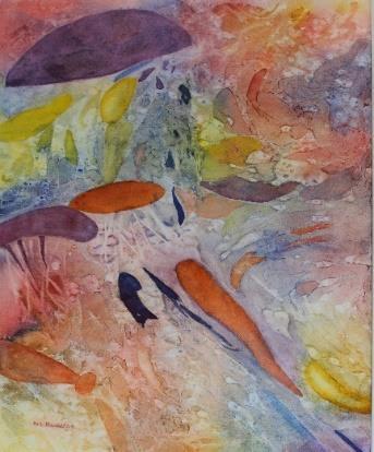 She studied under Alan Roe, one of England's best watercolorists and illustrators and has been hooked on watercolor ever since. Pat has also taken classes under BWS teachers Bobbi Q.