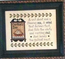 From Diane Williams/Little House Needleworks, each $7, "Captain's Inn" - can you read this charming