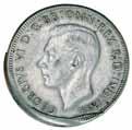 Word War II US Mint Error Rarity 92* George VI, florin, 1943S, struck at the San Francisco Mint on a USA nickel blank. Toned, good extremely fine and very rare.