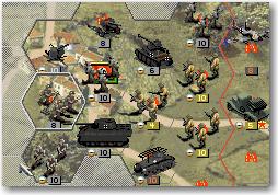 The artillery is covered by some enemy units, so the tank doesn t have a path to it.