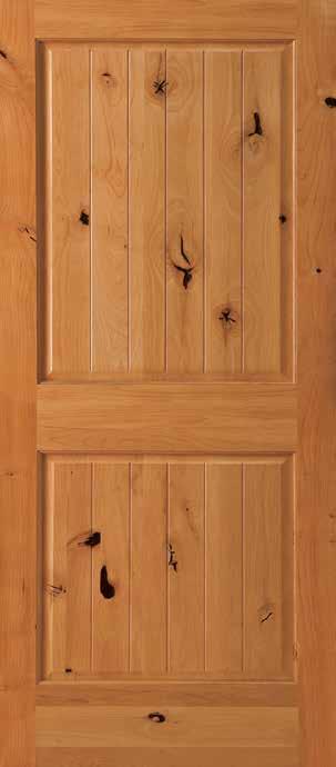 KNOTTY ALDER DOORS RAISED PANEL 3/4" Double-Hip Raised-Panel (standard with 1 3/8" door thickness) 0022 0028 RAISED-PANEL V-GROOVE 0022V 0028V 3/4 V-Groove Panel (standard with 1 3/8" door thickness)