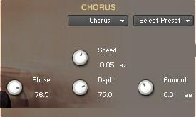 The Modulation Page: On the Modulation Page, you can choose between four different modulation types. Chorus: The Depth knob sets the amount of LFO modulation applied to a signal.