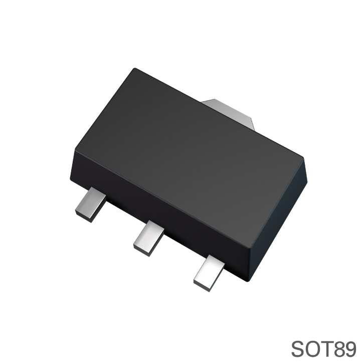 6V PNP medium transistor in SOT89 Summary BV CEO > -6V BV ECO > -7V (cont) = 4.5A V CE(sat) < -8 @ -A R CE(sat) = 5m P D = 2.