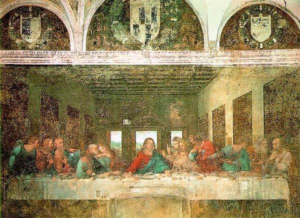 Da Vinci s The Last Supper, 1495-98 Fresco, Santa Maria delle Grazie, Milan, Italy (in a monastery's dining room) Considered a masterpiece and, yet, also a