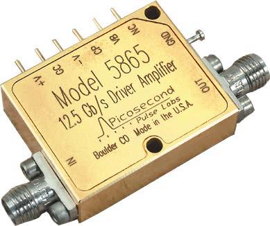 12.5 Gb/s Driver Amplifier PSPL5865 Datasheet The Model PSPL5865 Driver Amplifier is intended for use driving Lithium Niobate modulators or as a linear amplifier.