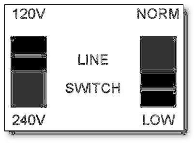 Refer to the chart below. Make sure the POWER switch is in the OFF position. Plug the line cord into the unit and then into the ac outlet. WARNING!