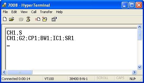 Section 4 - USB-Com Option Figure 4.13-7008 HyperTerminal Commands Example 4.2.3 AN ALTERNATE TO HYPER-TERMINAL OPERATION For Windows systems that do not have MS HyperTerminal support (i.e. Windows 7 or later) or an alternate to HyperTerminal, an open source terminal program called Tera Terminal can be used.