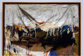 In this work, Bed, Rauschenberg is mocking Abstract Expressionism s painting style, while attempting to bring the real world back into art.