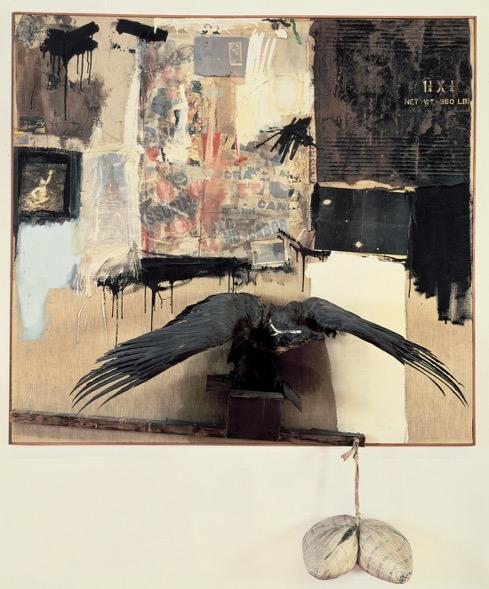 Rauschenberg using found objects from real life together with printed media images and hand-made elements addressed a reality that everything (all signs) come together to create meaning.