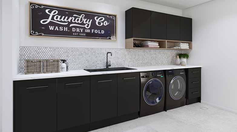 Would you choose black for your new laundry? After doing a few like this for our clients we ended up falling in love with the sophisticated look it brings.