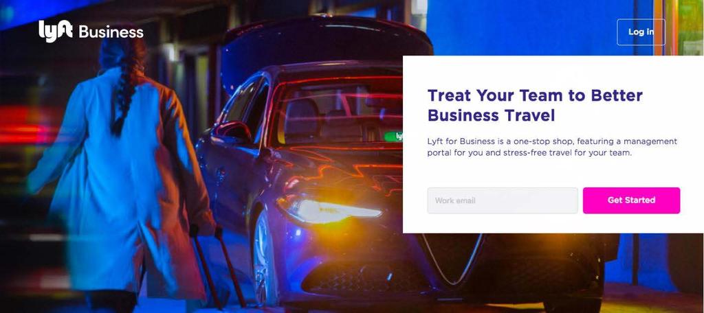 LYFT FOR BUSINESS Manage your Lyft business travel program in one place! Get started at lyft.
