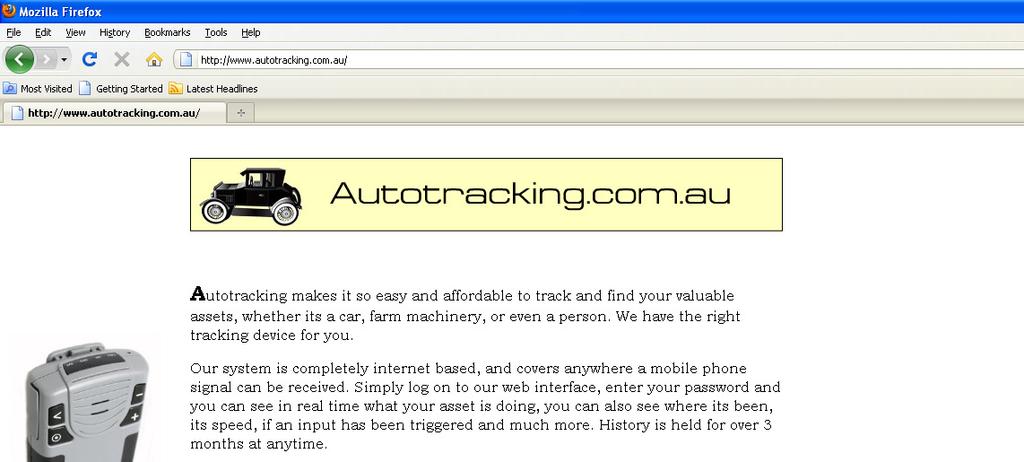 Logging on to the Autotracking website: As the system is website based you need to have internet access to be able to view the Autotracking System, this can be done via a Standard Computer, I-phone
