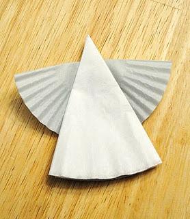 1) Fold a coffee filter in half. Cover the filter with glue and fold in half again.