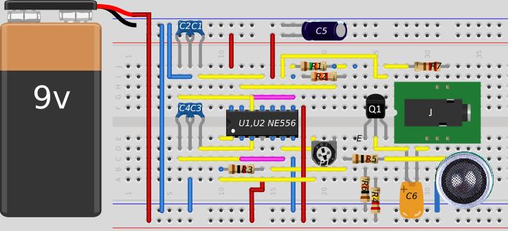 Figure 14. The Breadboard of the transmitter The design of PCB, Breadboard can be downloaded from the following link https://pilath.files.wordpress.com/2016/07/pcb.