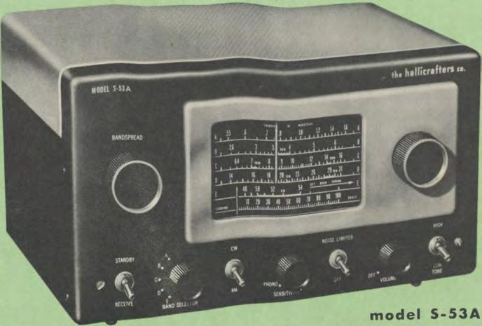 COVERAGE: Standard Broadcast from 540-1630 kc plus four Short-Wave bands over 2.5 31 and 48 54.5 Me. FEATURES: Large easy-to-read overseas dial with international stations clearly marked.