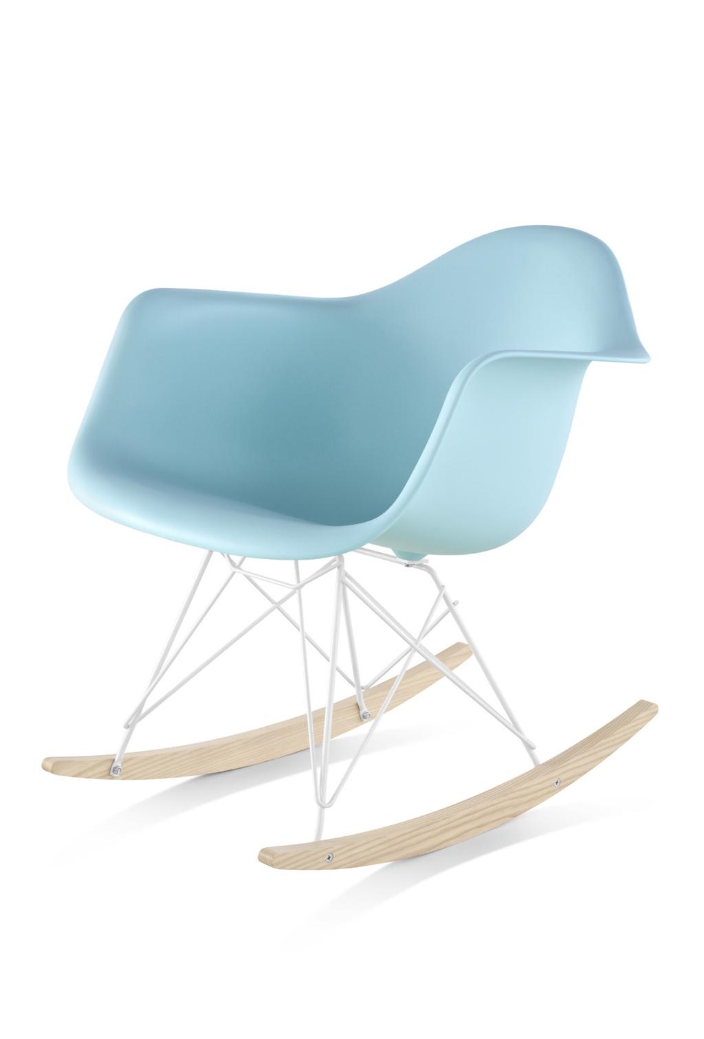 Eames Molded Plastic Armchair Rocker Base 8-16% recycled content; 84% recyclable Charles Eames said The role of the designer is that of a very good, thoughtful host anticipating the needs of his