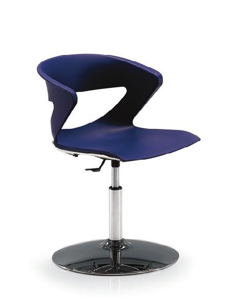 21st Century Kreature Arka Design 114 Sled Base Stacking Chair offered with a durable painted base (suffix 'P', an aluminum paint color) or