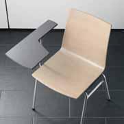 and back Stacking chair without arms, laminate finish shell: 6352-201 upholstered seat 6352-202 upholstered seat and back