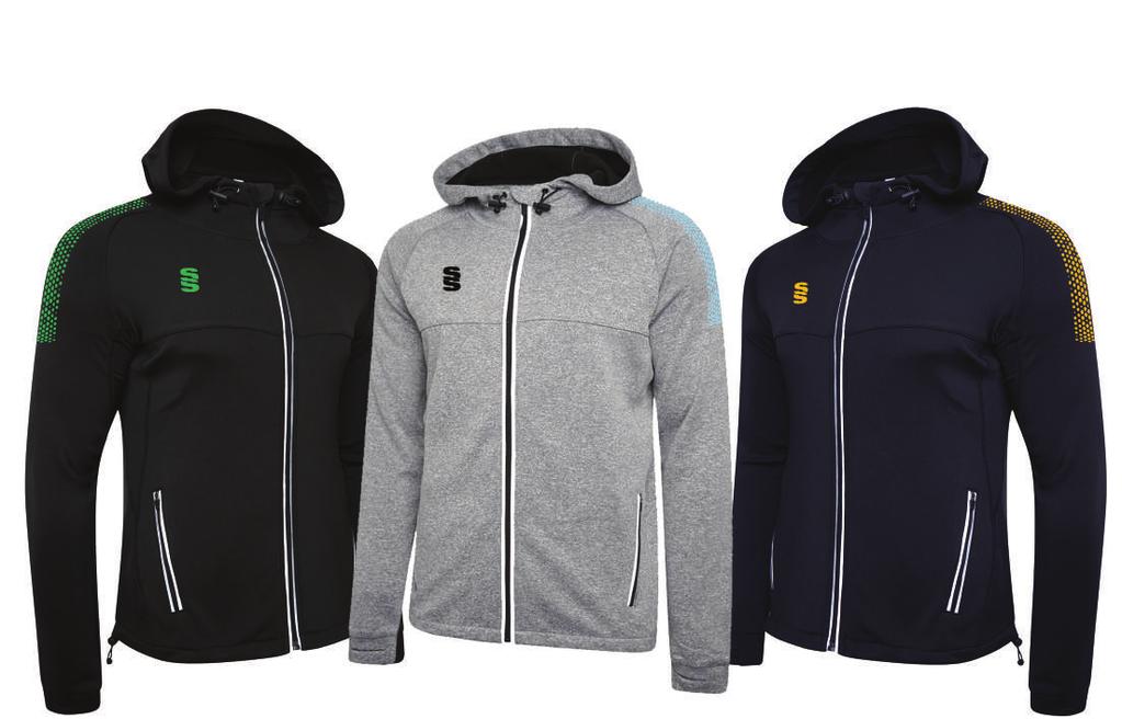 Dual Zipped Hoodie DU012 100% performance polysester and bonded fleece lining. Modern slim fit with toggles on hem for adjustable sizes.