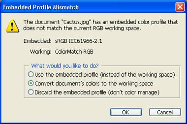 may appear, as shown in Figure 2-2. Figure 2-2: Embedded Profile Mismatch dialog box.