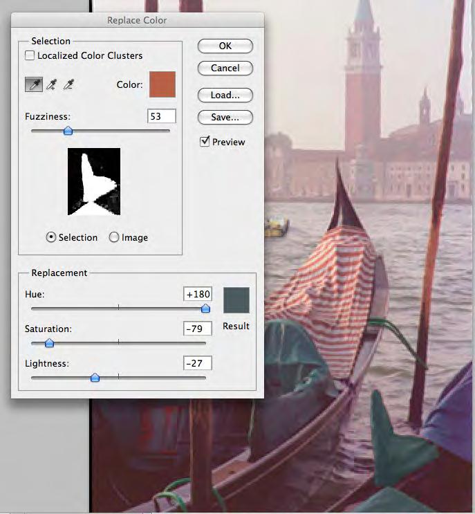 Use Image>Replace color and select (click on the white rendering of the canvas in the box) the area that you want the color changed.
