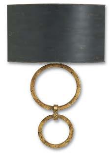 Kitchen DF-8 Wall Sconce Curry and Company Style Name: Bolebrook Wall Sconce 5910 27"H x 4"D x 17"W Gold Leaf / French Black GU24 (1) 13 Watt **Mounting height to be