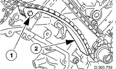 Remove the tensioner blade. 23. Remove the chain from the VVT unit and from the crankshaft pulley.
