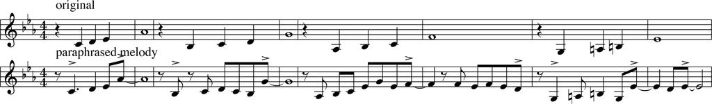PLAYING THE TUNE as written: since the goal is to swing, a melody full of 8 th notes and syncopations will not require any modifications.