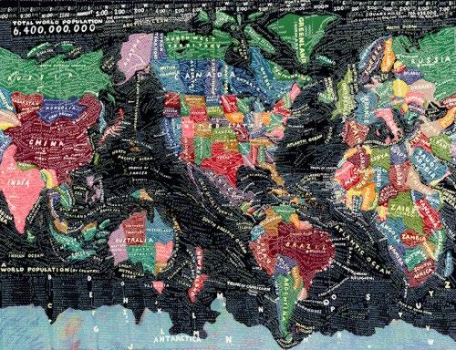 image & type based design The world Paula Scher The World is about information overload.