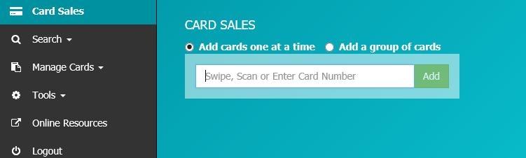 SELLING A GIFT CARD This section covers how to sell cards. Selling cards The cards your store is selling can be loaded with any amount from 5 to 250. There are two ways to activate a card (e.g. load it with funds) when you sell one.