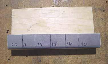 Bent L angle. Cut eight pieces 120 mm long Ref.