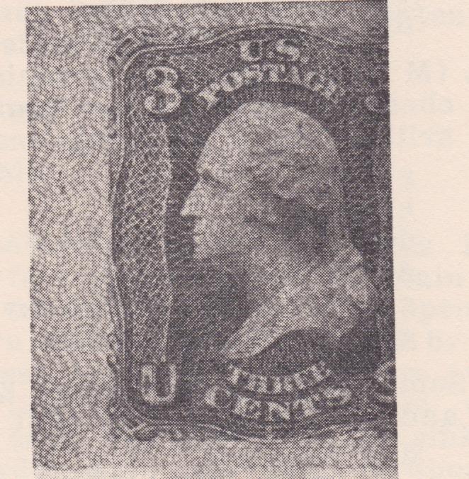 imperf on stamp paper. Figure 1: The safety network overprints as illustrated in Brazer a. Top margin impression of the 1861 3c stamp on India paper, overprinted by vertical rows of the word ONE.