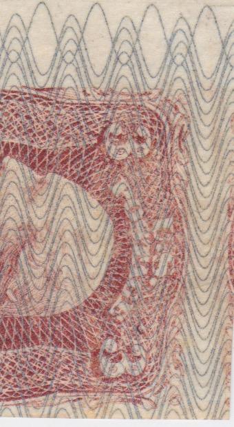 A horizontal dotted line runs from the apex of each wave through the body of the stamp to show that it isn t repeated.