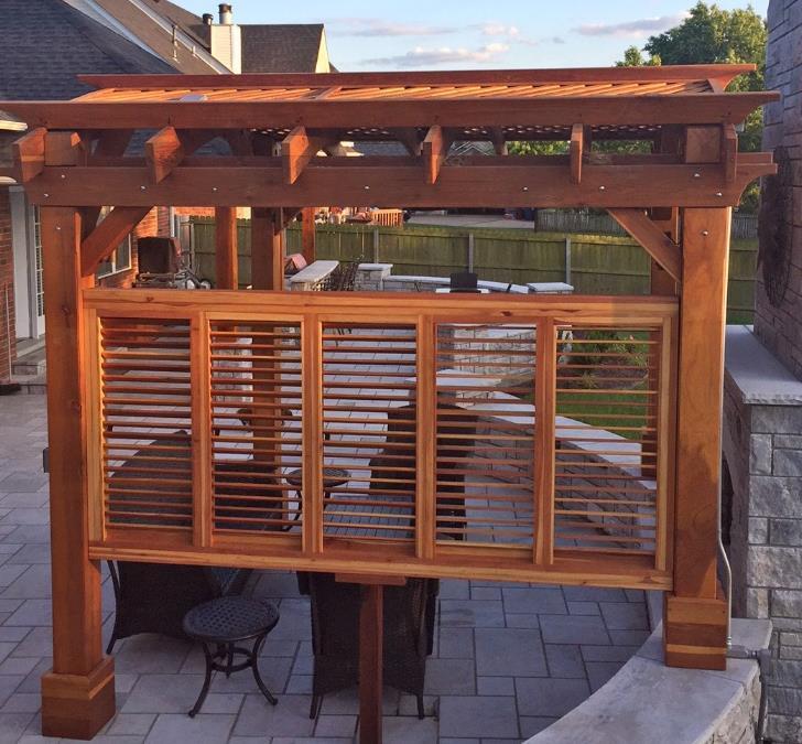 3. You can add Louvered Panels for you Pergola or Pavilion: We can build your privacy panels as louvers.