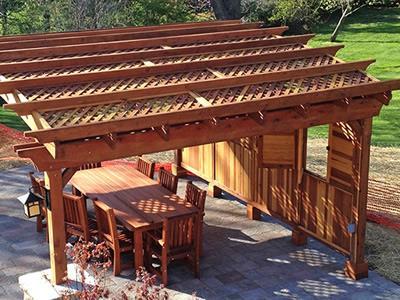 Lattice Privacy Panel(s) can be made long enough to fit between the posts of a 20' roof side (after taking into account the 1' overhang beyond the posts and the width of the posts, this leaves up to