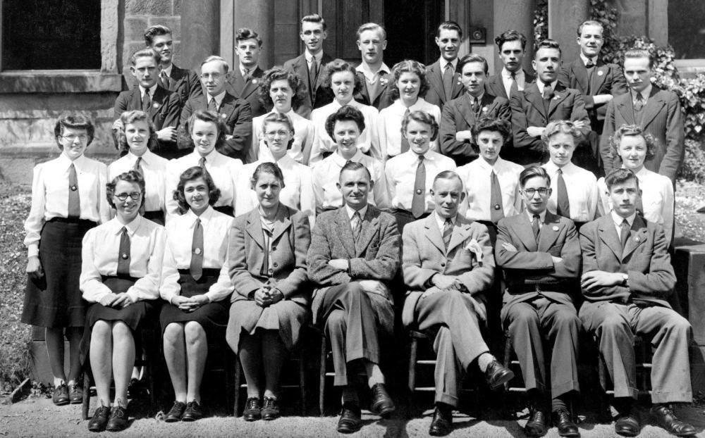 Prefects 1945-46 Back Row L-R: Frank Noble, Keith Ardron, George Rogers, Derek Wilkinson, Leonard Parkin, Robin Batty, Derek Birkin Third Row L-R: Morris O.