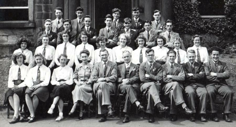 1948-49 Prefects Back Row L-R: Philip Moore, Bernard Walker, Steve Farmery, Sidney Boulton, Peter Collette Third Row L-R: Brian Laughton.