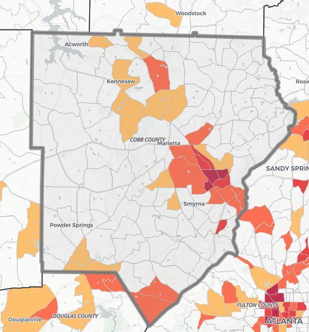 Cobb County 729,418 people live in 274,361 households 77.