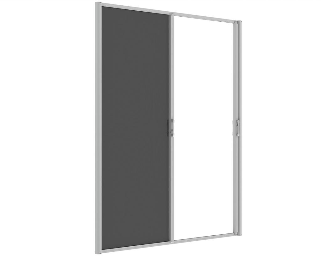 RETRACTABLE SCREENS Retractable Screens IMPROVED DESIGN Top and bottom track lock allows for a secure lock and individual door locks on double screens Better screen seal with Velcro track design