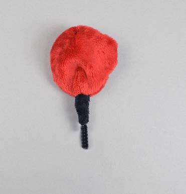 Take your pipe cleaner and insert it into the tube of the pom pom stalk (D).