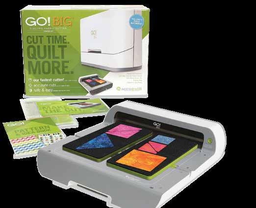 Value die with 3 shapes, cutting mat, die pick and pattern book 299.99 (100S) SET INCLUDES: GO! Big Electric Fabric Cutter, GO!