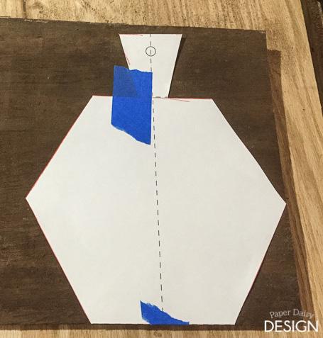 ASSEMBLY: 1 Select your template for a shaped board or handle. Cut out template and trace the shape onto the board. For this tutorial most of the instructions will apply to creating the hexagon board.