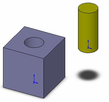 Concentric Mate Getting Started Create an assembly using the part Cube located in; SolidWorks/Assemblies/Mates/ Concentric Mates Fix the part origin to the assembly origin.