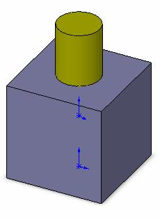 Concentric Mates Select Mates Choose the surface of the dowel and the internal surface of the hole. Because of the geometry selected, Concentric Mate is displayed by default.