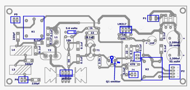 Bitx Version 3 Linear Amplifier Assembly The power supply section has 2 options. 1 - AC input and a higher voltage on the IRF510 and +12 volts to the bitx.