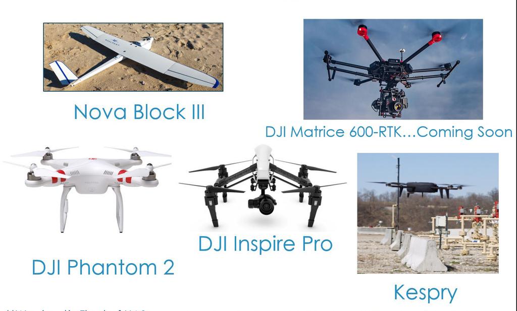 Figure 2: Site layout for Case I. Figure 1: Different types of UAS operated by Woolpert.