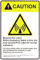 All individuals needing access to the main site (or the area indicated to be in excess of General Public MPE) should wear a personal RF Exposure monitor, successfully complete proper RF Safety