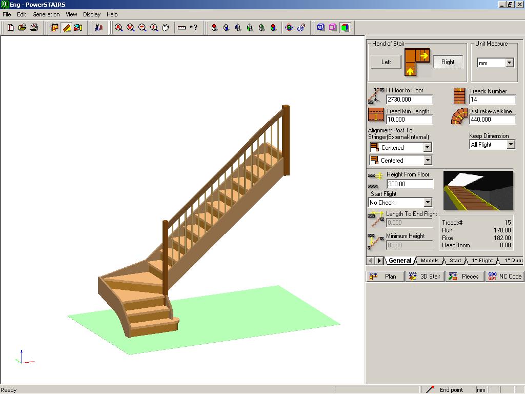 Info Sheet PowerSTAIRS Software Picture 1 POWERSTAIRS is the ideal CAD for the design of complete stairs or single pieces.